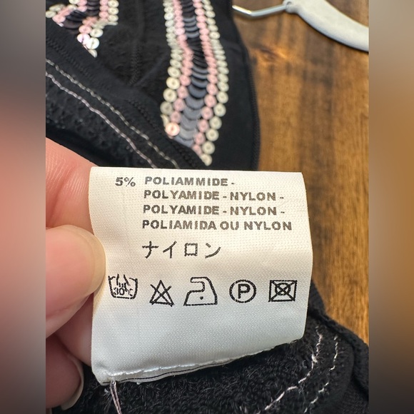 Missoni Dress Black Classic Knit With Pink And Silver Sequins Size 42 - Picture 9 of 12